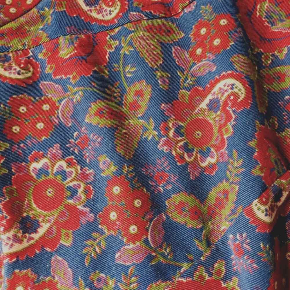 Vintage Laura Ashley Drop Waist Midi Dress Floral Paisley Corduroy Cottage s/m - Picture 14 of 17